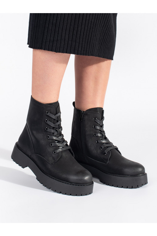 Melns  sieviešu apavi  ar platformu Sergio Leone