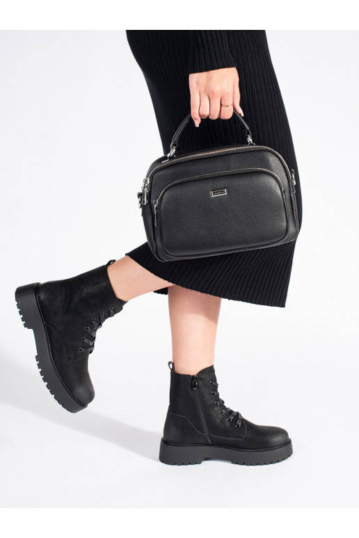 Melns  sieviešu apavi  ar platformu Sergio Leone