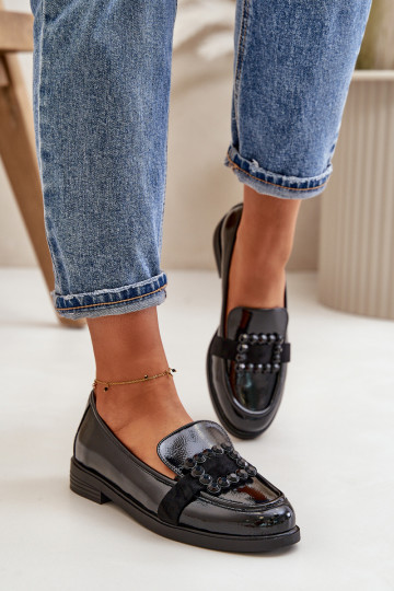 Lakoti mokasīni  ar ornamentiem Melns Vinceza 58389