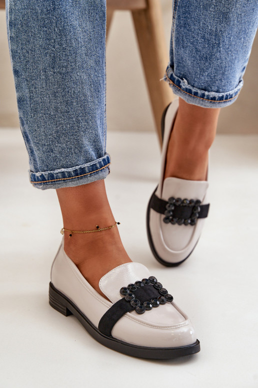 Lakoti mokasīni  ar ornamentiem Pelēkas krāsas Vinceza 58389 Lakoti mokasīni  ar ornamentiem Pelēkas krāsas Vinceza 58389