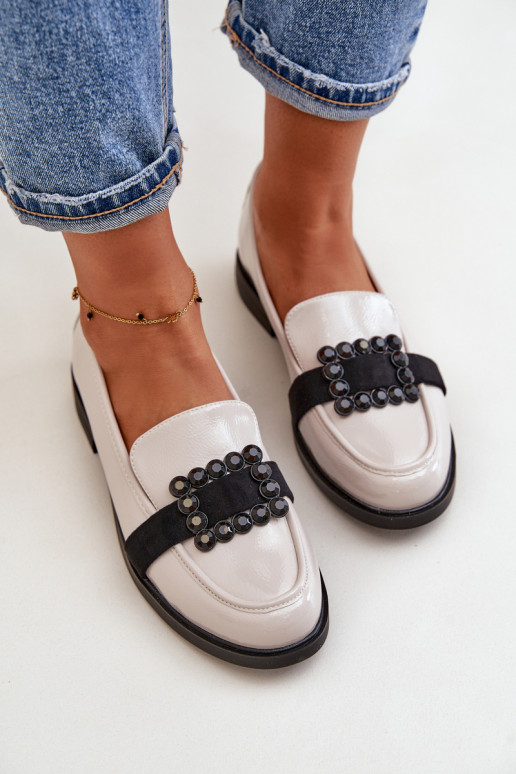 Lakoti mokasīni  ar ornamentiem Pelēkas krāsas Vinceza 58389 Lakoti mokasīni  ar ornamentiem Pelēkas krāsas Vinceza 58389