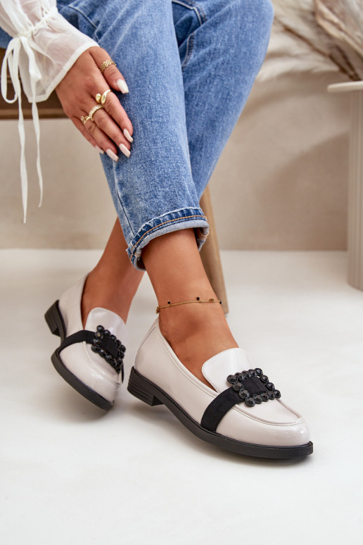 Lakoti mokasīni  ar ornamentiem Pelēkas krāsas Vinceza 58389 Lakoti mokasīni  ar ornamentiem Pelēkas krāsas Vinceza 58389