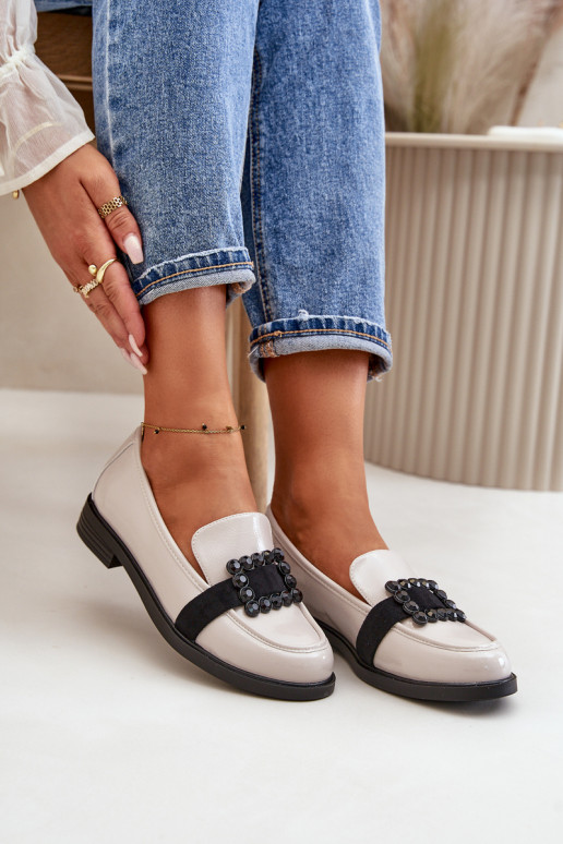 Lakoti mokasīni  ar ornamentiem Pelēkas krāsas Vinceza 58389 Lakoti mokasīni  ar ornamentiem Pelēkas krāsas Vinceza 58389