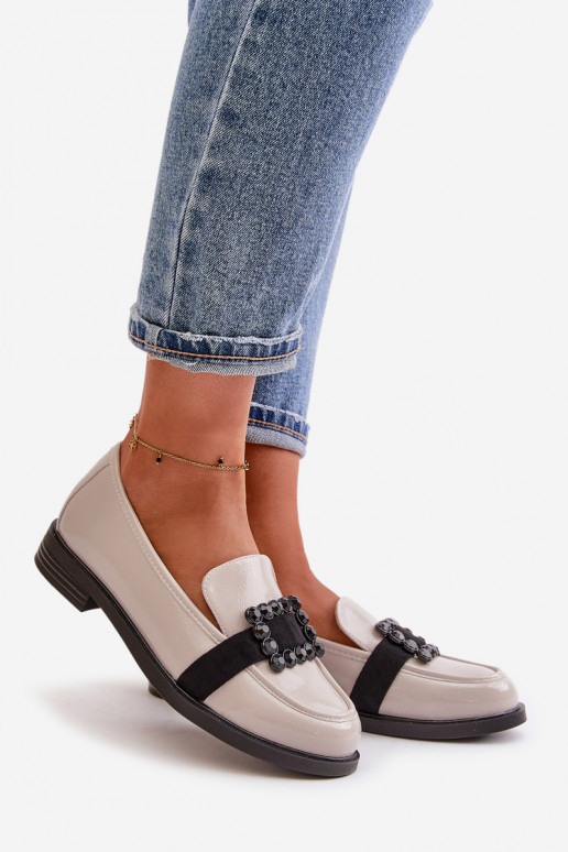 Lakoti mokasīni  ar ornamentiem Pelēkas krāsas Vinceza 58389 Lakoti mokasīni  ar ornamentiem Pelēkas krāsas Vinceza 58389