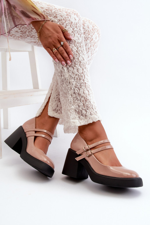 Kurpes plats papēdis Laque smilšu... Kurpes plats papēdis Laque smilšu...