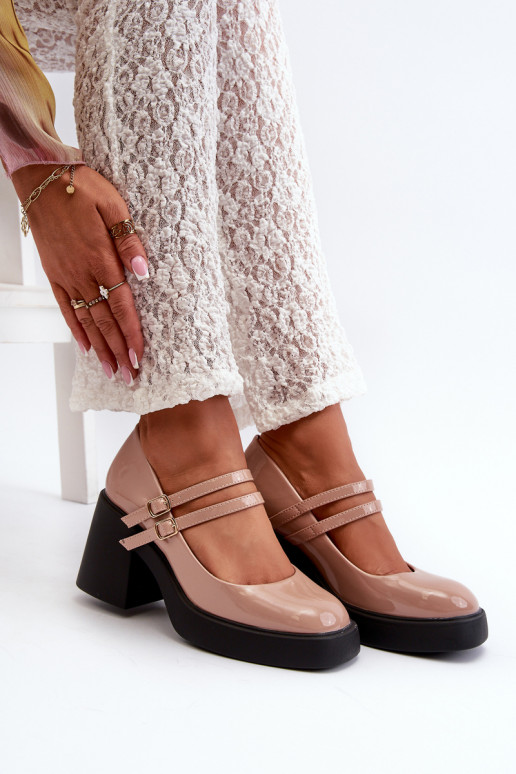 Kurpes plats papēdis Laque smilšu... Kurpes plats papēdis Laque smilšu...