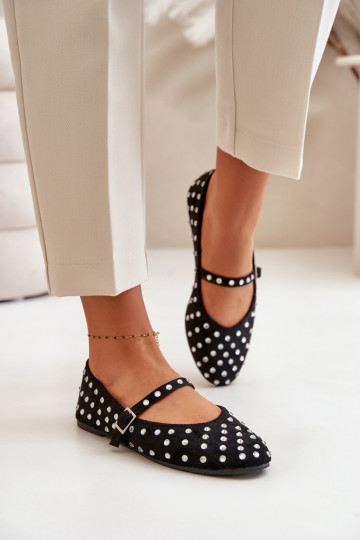 Dekorētas Balerīnas ar siksniņām owe Melns Tirilissa