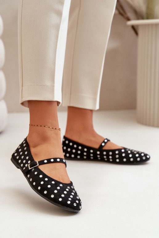 Dekorētas Balerīnas ar siksniņām owe Melns Tirilissa