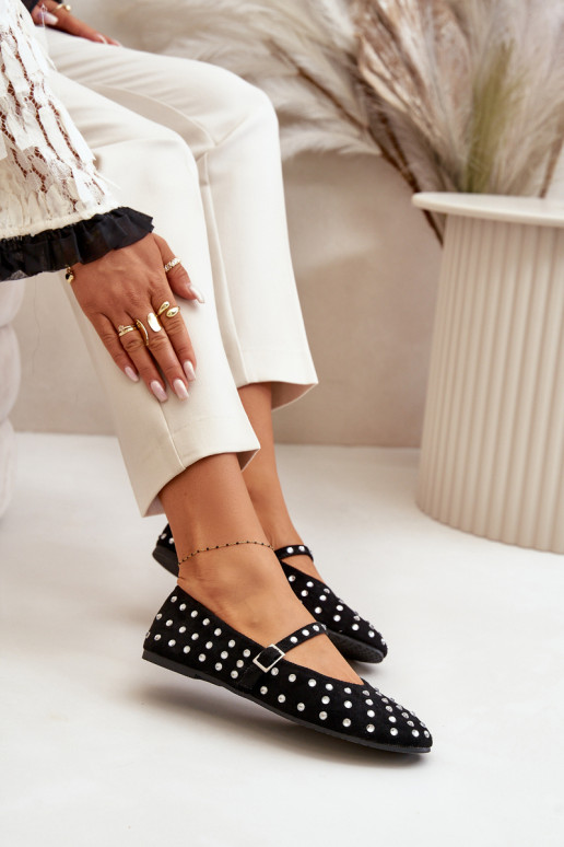 Dekorētas Balerīnas ar siksniņām owe Melns Tirilissa