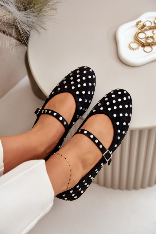 Dekorētas Balerīnas ar siksniņām owe Melns Tirilissa