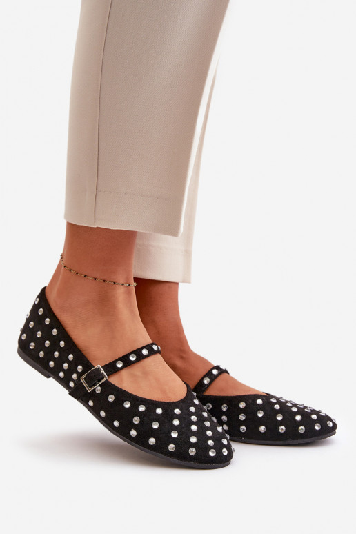 Dekorētas Balerīnas ar siksniņām owe Melns Tirilissa