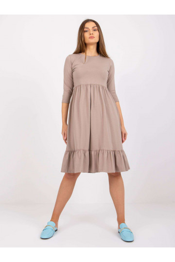 Tumši bēša kokvilnas kleita...