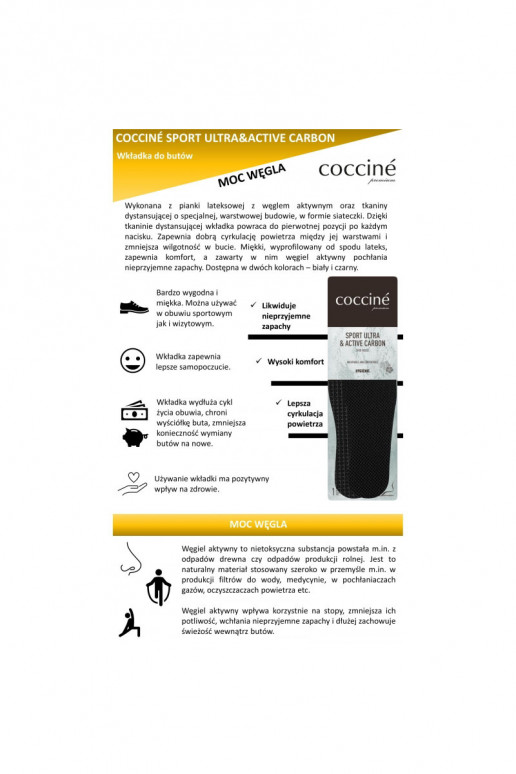 Coccine Ieliktņi ar aktivēto ogli Sport Ultra With Active Carbon
