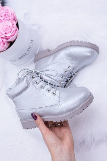 Bērnu apavi siltināti Sudraba krāsas apavi Sieviešu puszābaki Dexter 2