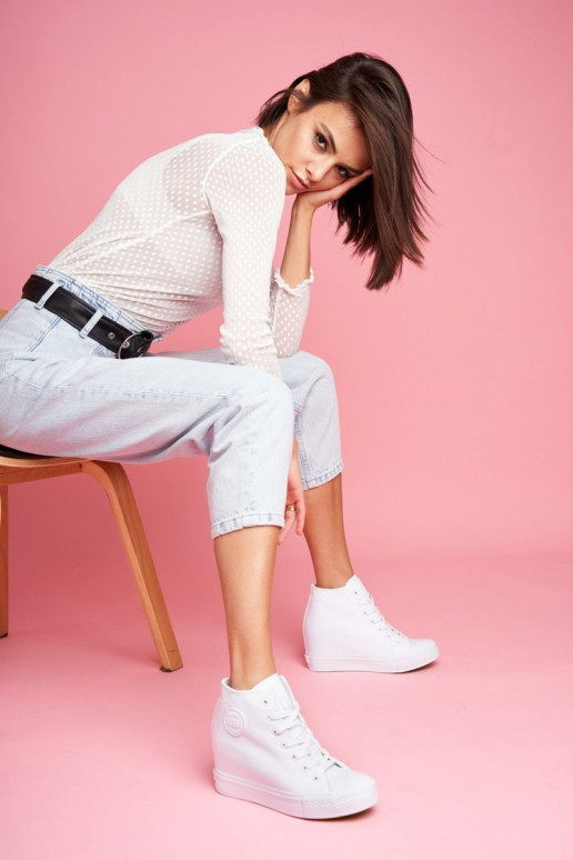 Sneakers modeļa apavi Big Star baltas krāsas FF274A192