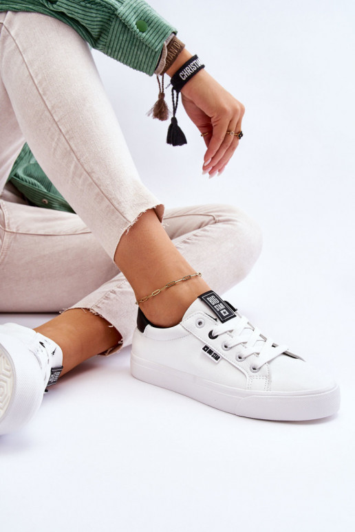 Stilīgi sporta apavi no dabīgas ādas Big Star EE274312 Baltas-melnas krāsas