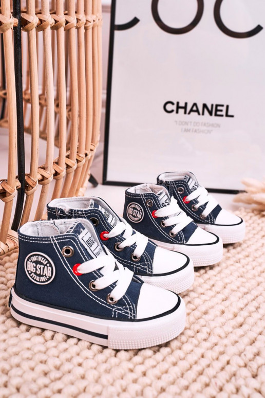 Bērnu apavi tõmblukuga ar rāvējslēdzējiem BIG STAR HH374189 tumši zilas krāsas