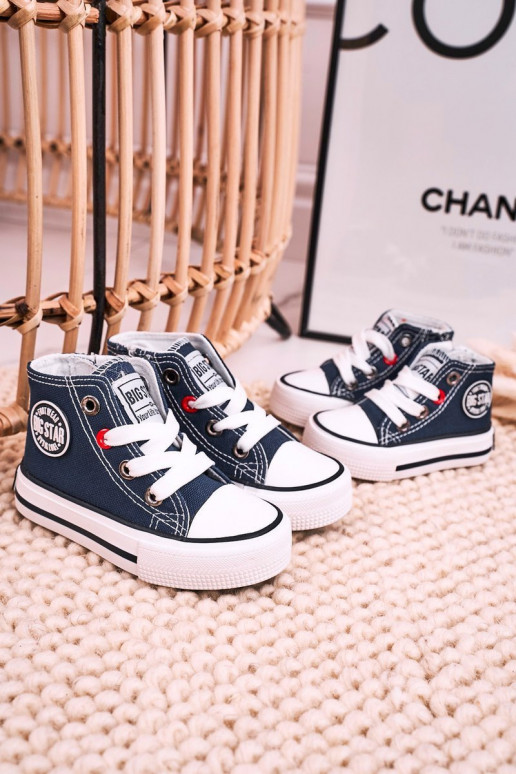 Bērnu apavi tõmblukuga ar rāvējslēdzējiem BIG STAR HH374189 tumši zilas krāsas