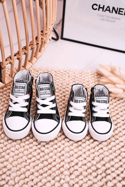 Bērnu apavi tõmblukuga ar rāvējslēdzējiem BIG STAR HH374188 melnas krāsas