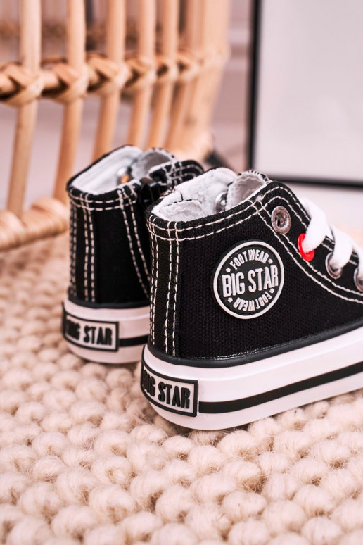 Bērnu apavi tõmblukuga ar rāvējslēdzējiem BIG STAR HH374188 melnas krāsas