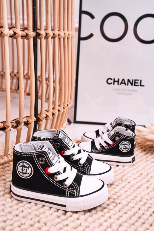 Bērnu apavi tõmblukuga ar rāvējslēdzējiem BIG STAR HH374188 melnas krāsas