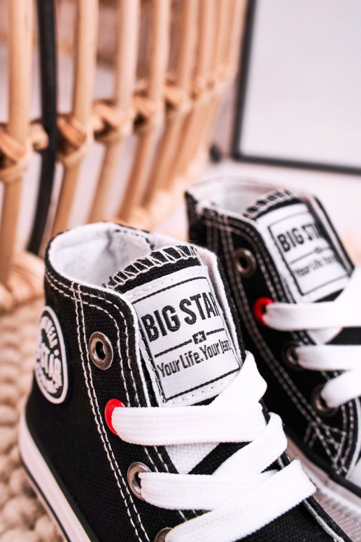 Bērnu apavi tõmblukuga ar rāvējslēdzējiem BIG STAR HH374188 melnas krāsas