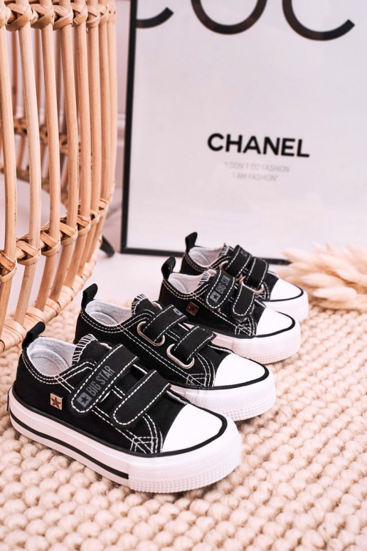 Bērnu brīvā laika apavi ar lipīgām aizdarēm BIG STAR HH374200 melnas krāsas