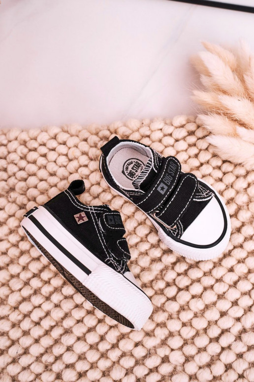 Bērnu brīvā laika apavi ar lipīgām aizdarēm BIG STAR HH374200 melnas krāsas