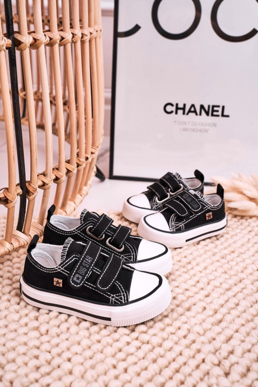 Bērnu brīvā laika apavi ar lipīgām aizdarēm BIG STAR HH374200 melnas krāsas