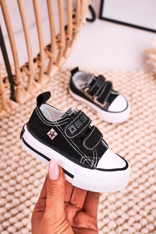 Bērnu brīvā laika apavi ar lipīgām aizdarēm BIG STAR HH374200 melnas krāsas