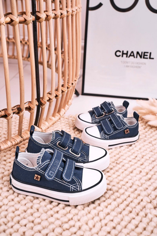 Bērnu brīvā laika apavi ar lipīgām aizdarēm BIG STAR HH374201 tumši zilas krāsas