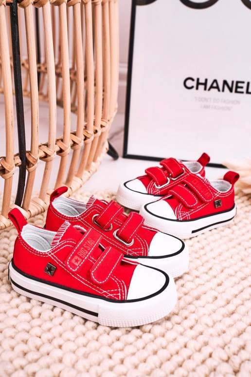 Bērnu brīvā laika apavi ar lipīgām aizdarēm BIG STAR HH374202 sarkanas krāsas