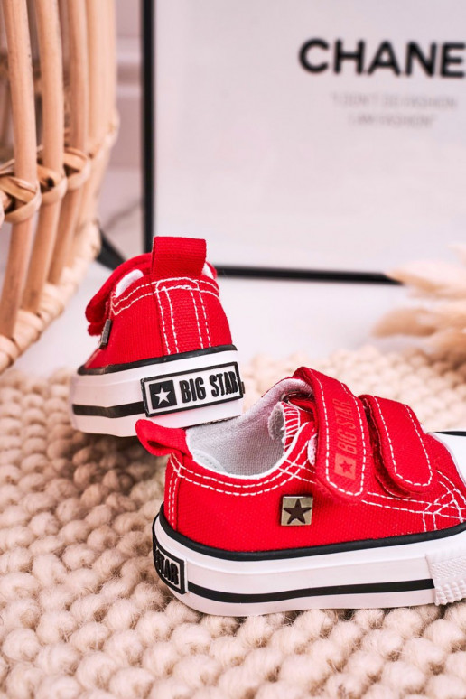 Bērnu brīvā laika apavi ar lipīgām aizdarēm BIG STAR HH374202 sarkanas krāsas