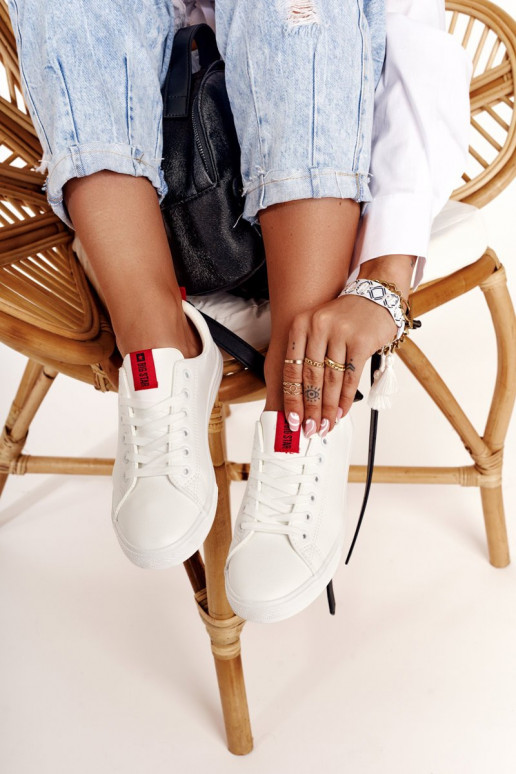 Stilīgi sporta apavi no dabīgas ādas BIG STAR DD274685 baltas krāsas