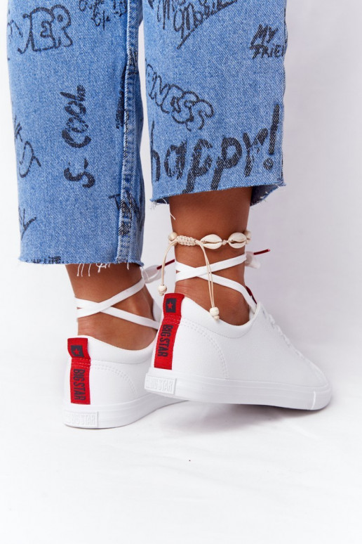 Stilīgi sporta apavi no dabīgas ādas BIG STAR DD274685 baltas krāsas