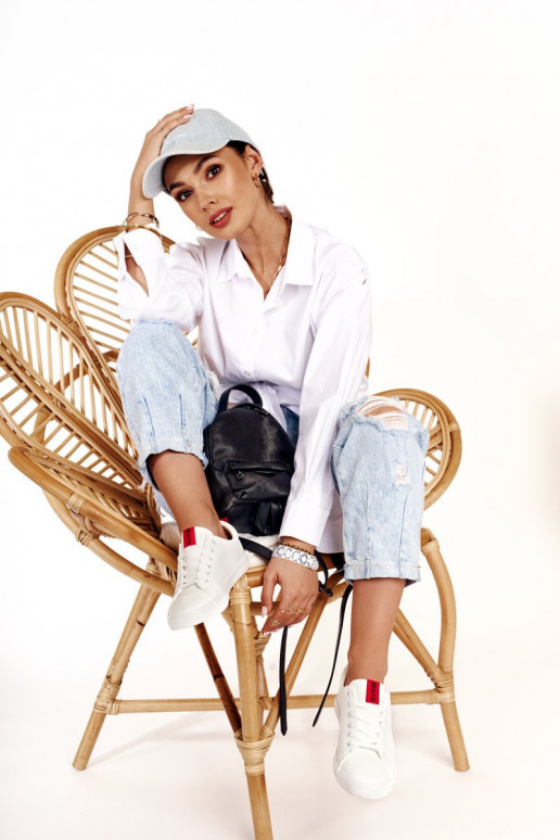 Stilīgi sporta apavi no dabīgas ādas BIG STAR DD274685 baltas krāsas