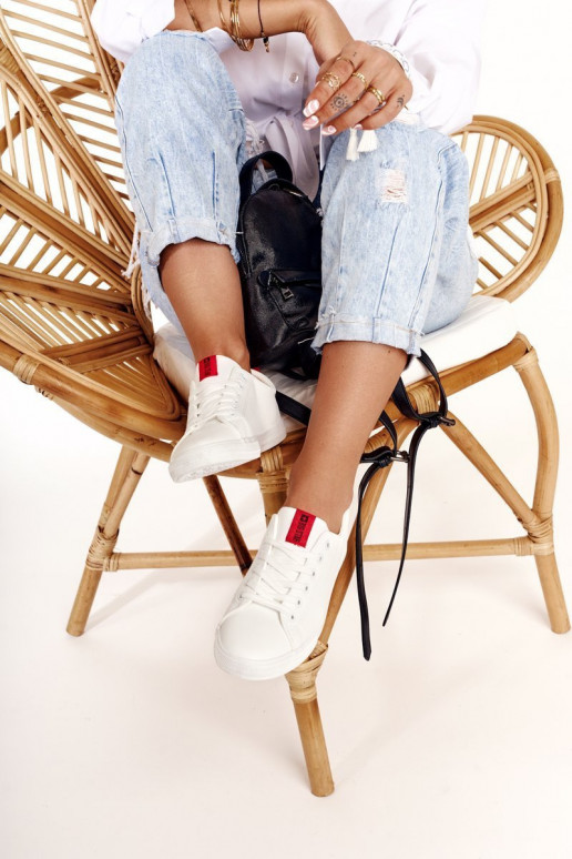 Stilīgi sporta apavi no dabīgas ādas BIG STAR DD274685 baltas krāsas