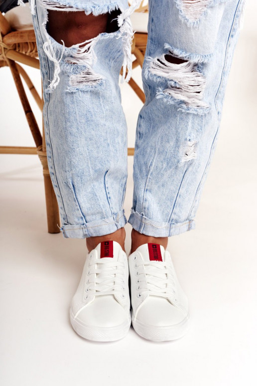 Stilīgi sporta apavi no dabīgas ādas BIG STAR DD274685 baltas krāsas