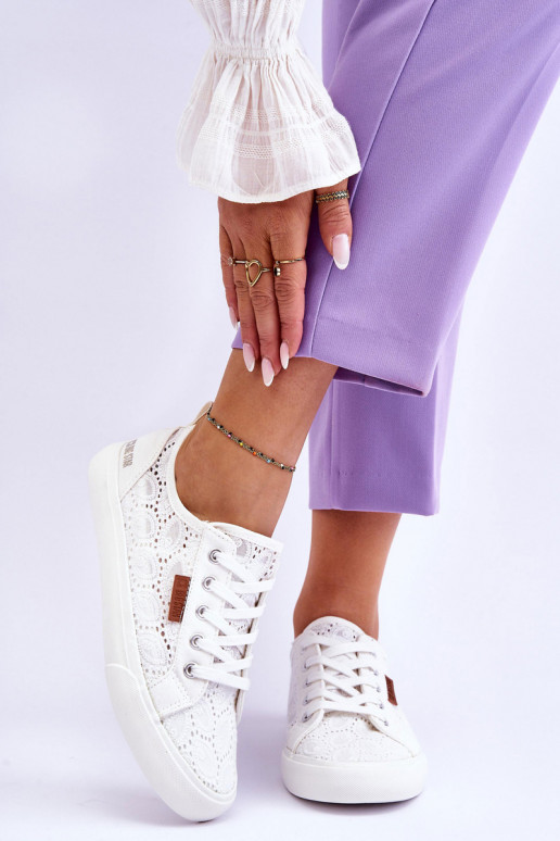 Ar mežģīnēm Sporta apavi BIG STAR W274925 baltas krāsas