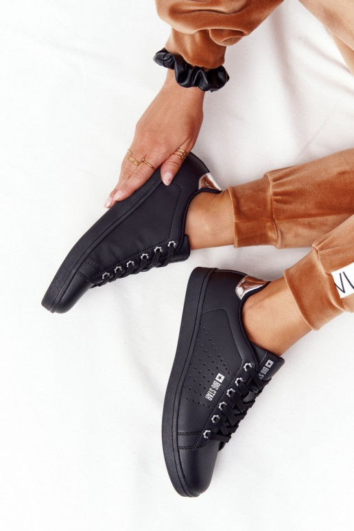 Stilīgi sporta apavi no dabīgas ādas BIG STAR DD274586 -Sudraba krāsas