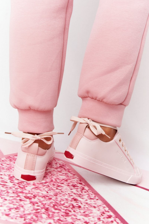 Stilīgi sporta apavi no dabīgas ādas CROSS JEANS HH2R4004C Rozā krāsas