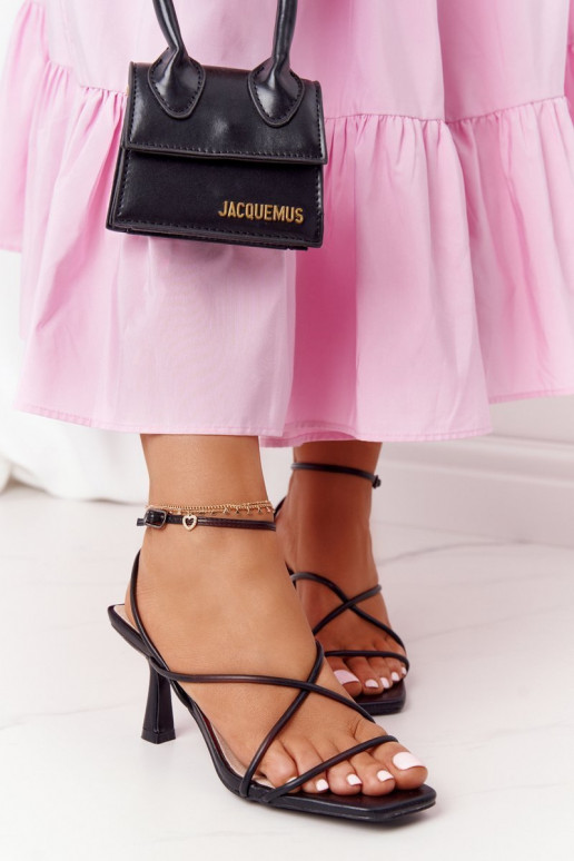 sandales ar papēdi S.Barski C420-11 melnas krāsas