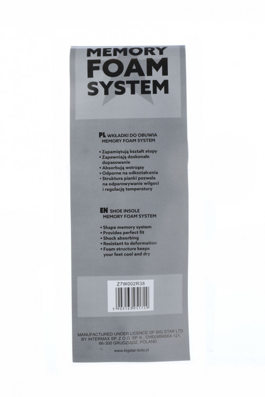 Zolītes apaviem BIG STAR Memory Foam System 2 pāri