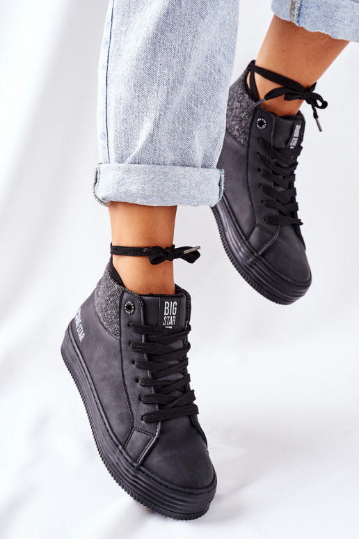 siltināti brīvā laika apavi Big Star II274147 melnas krāsas