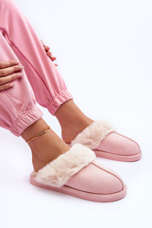 Siltās čības ar kažokādu Rozā krāsas Pinky Siltās čības ar kažokādu Rozā krāsas Pinky
