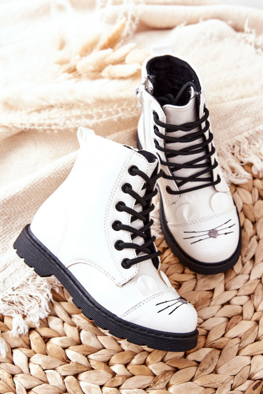 siltināti zābaki ar rāvējslēdzējiem baltas krāsas Mousie