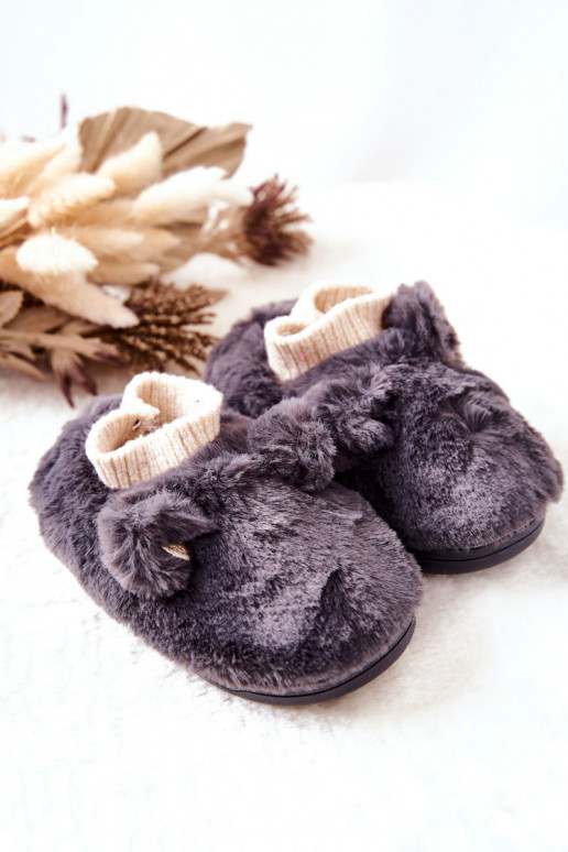 čības siltināti ar elastīgu aizdari pelēkas krāsas Dessi čības siltināti ar elastīgu aizdari pelēkas krāsas Dessi