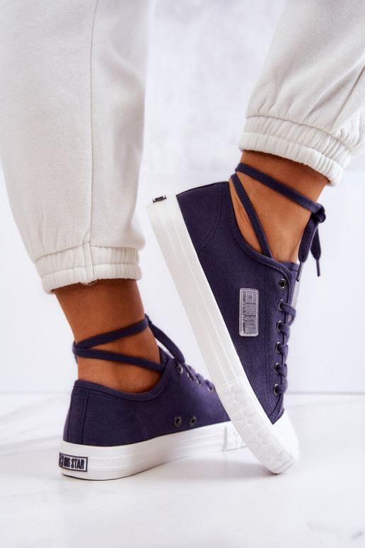 Klasiska modeļa Sieviešu apavi BIG STAR JJ274494 tumši zilas krāsas