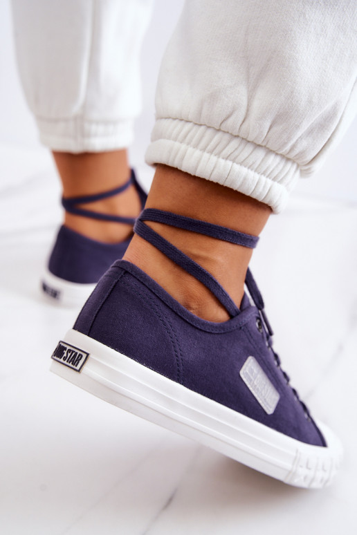 Klasiska modeļa Sieviešu apavi BIG STAR JJ274494 tumši zilas krāsas