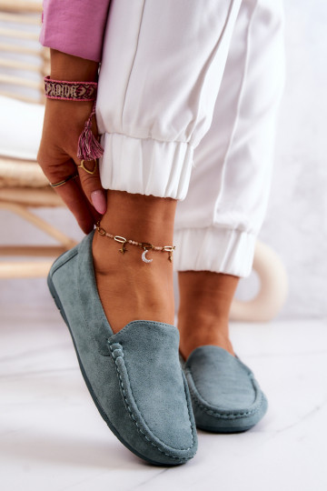 Zamšādas mokasīni piparmētras krāsas Morreno